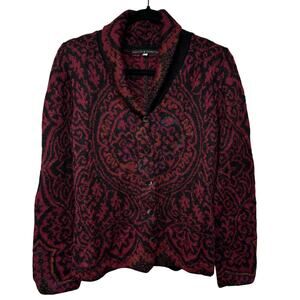 Peruvian Connection Womens Alpaca Wool Heavy Cardigan Sweater Size Medium